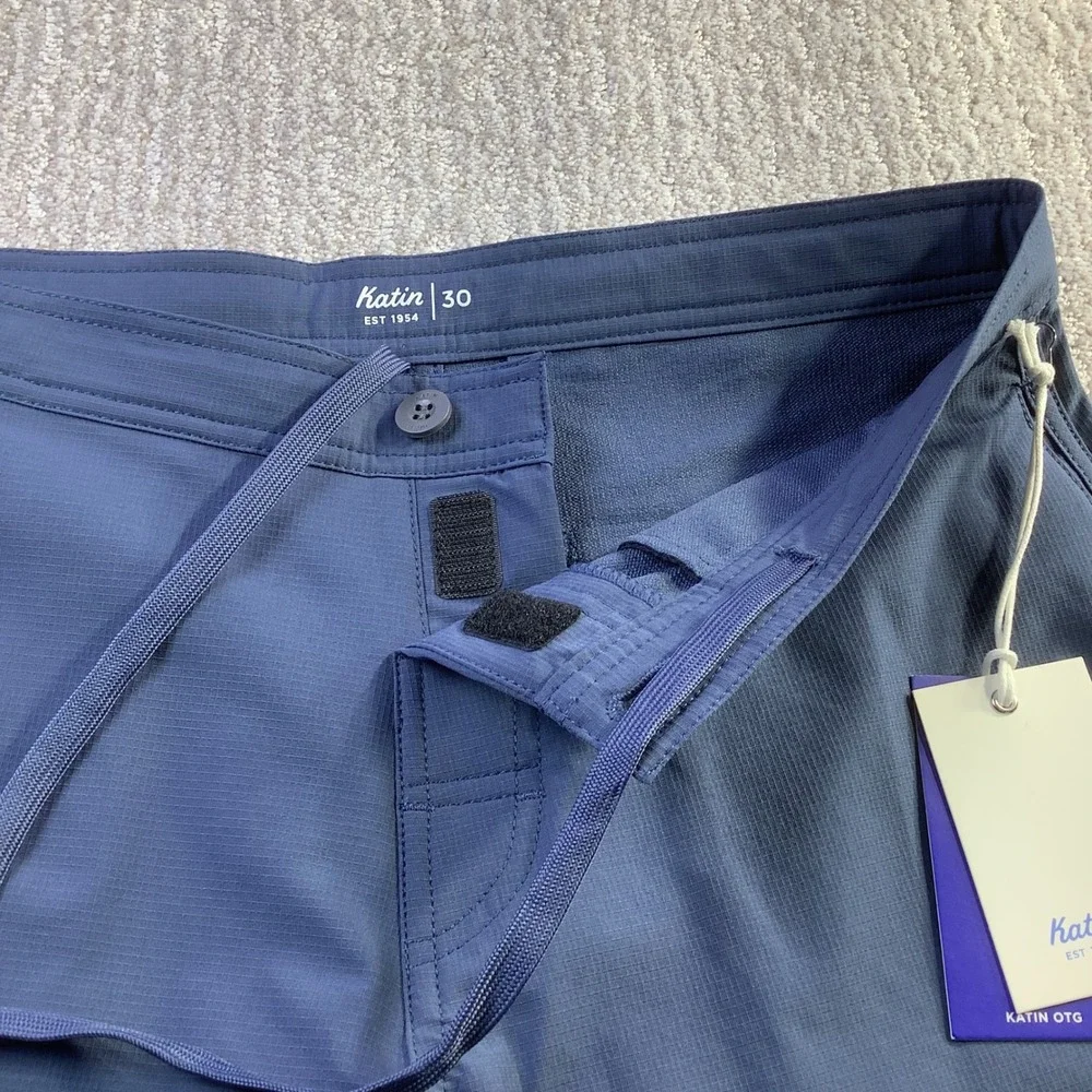 Katin Wonderer Hybrid Trunk Indigo Blue Ripstop Shorts Mens Size 30 NWT‎